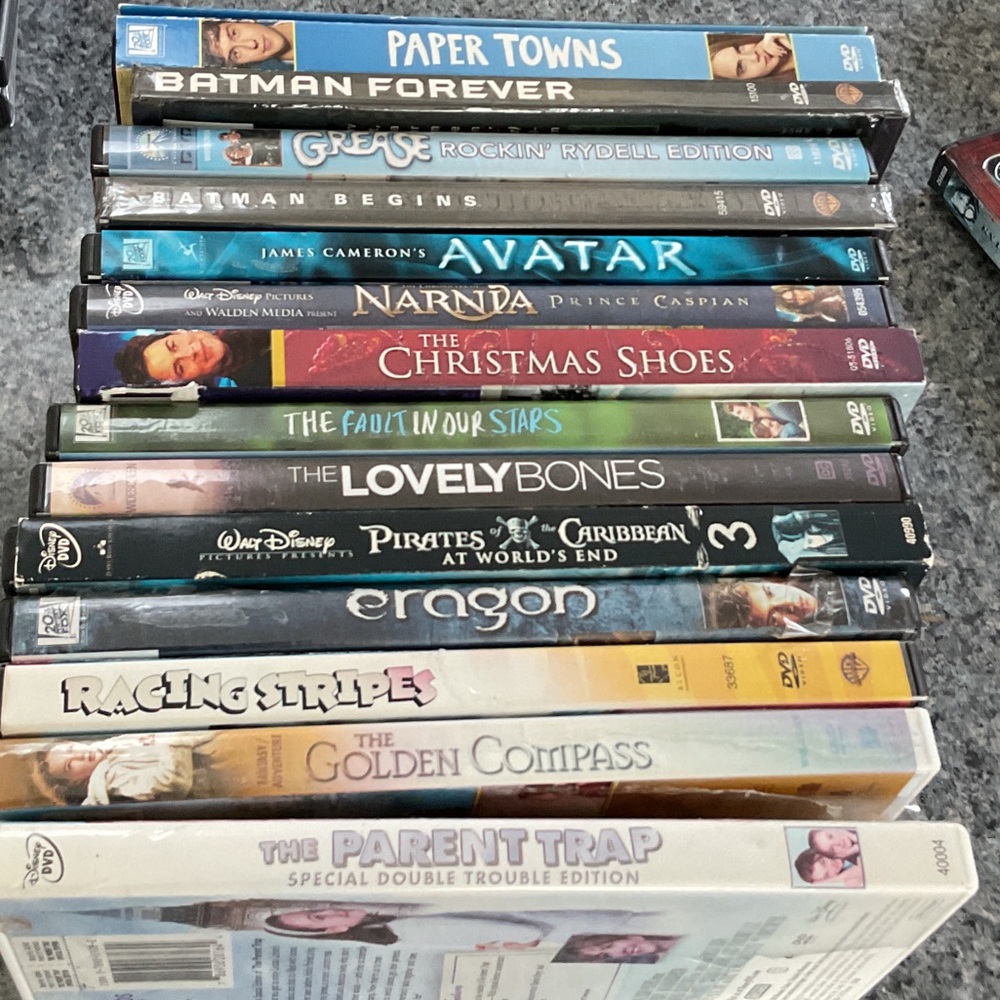 14 DVDs. Teen variety. Narnia, Paper Towns, Golden Compass and more